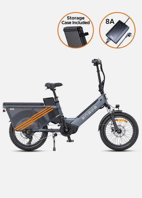 electric delivery bike engwe le20 with storage case and 8A fast charger