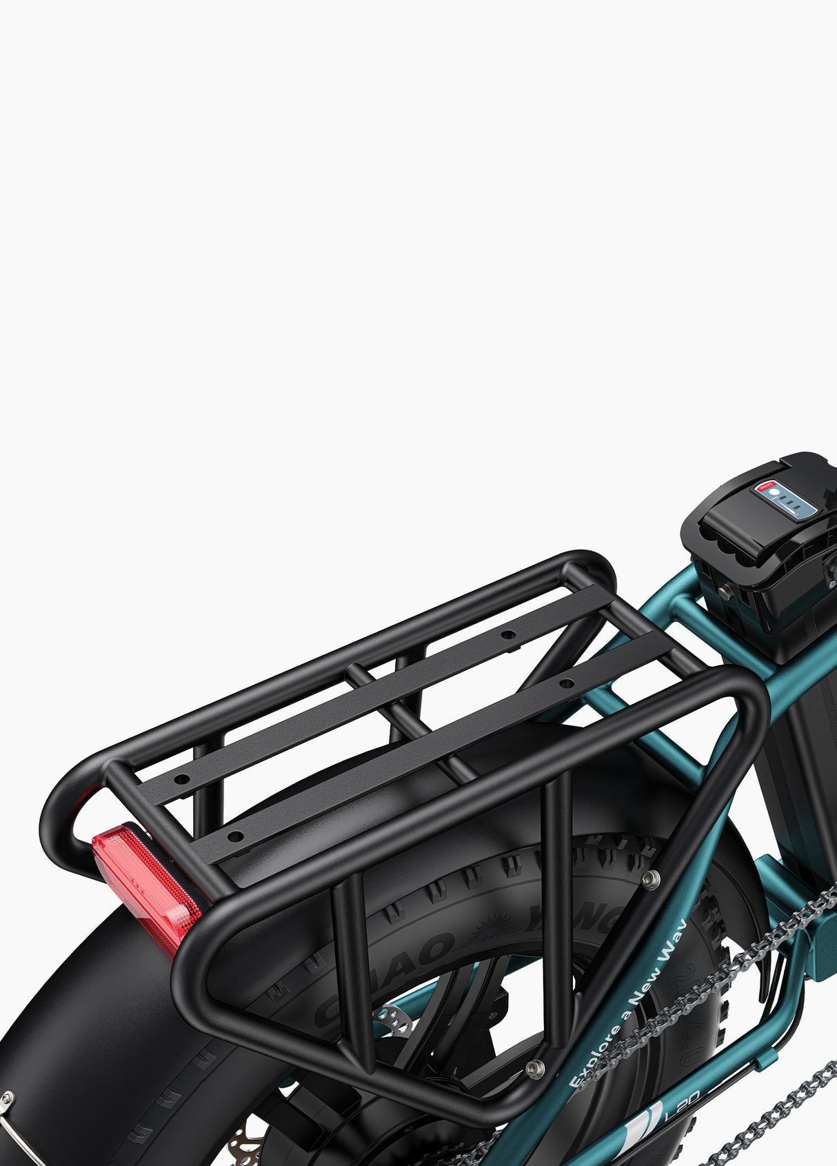 the rear rack of engwe l20 boost all terrain electric bike