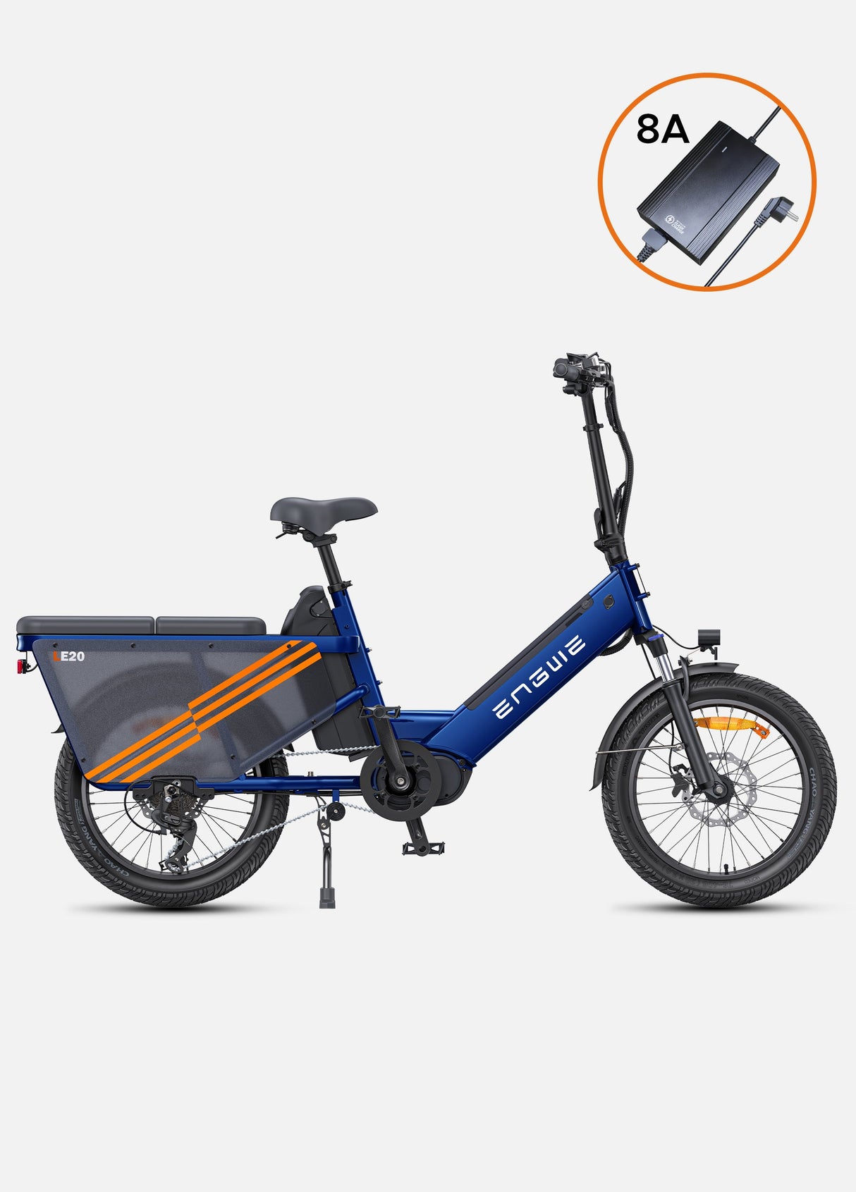 longtail cargo e bike engwe le20 with 8A fast charger 