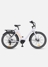 a white engwe p275 st women's electric bicycle