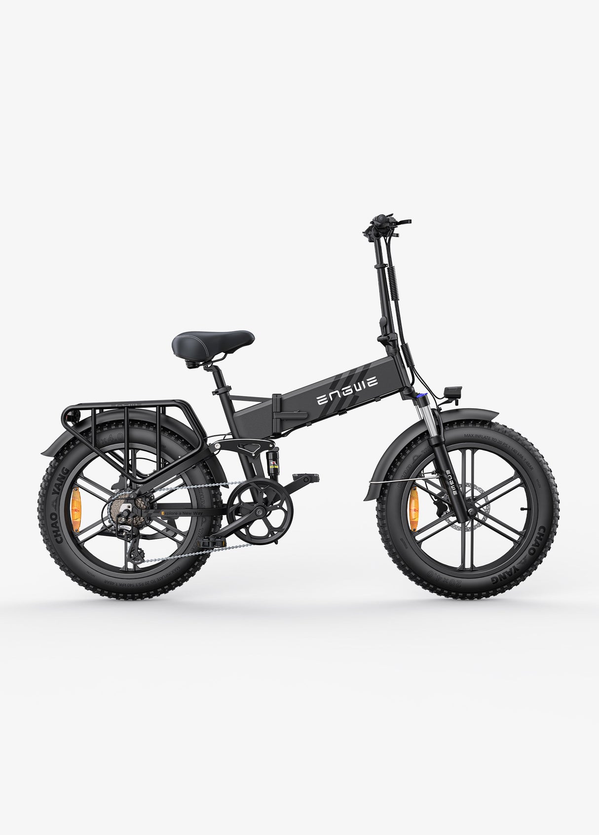 a space black engwe engine pro 2.0 fat wheel e bike