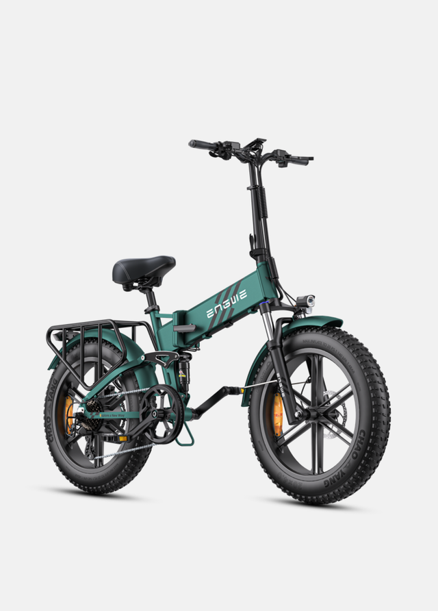 a mountain green engwe engine pro 2.0 fold up electric bike