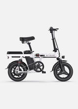 a white engwe t14 collapsible electric bike