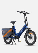 blue electric cargo bike engwe le20