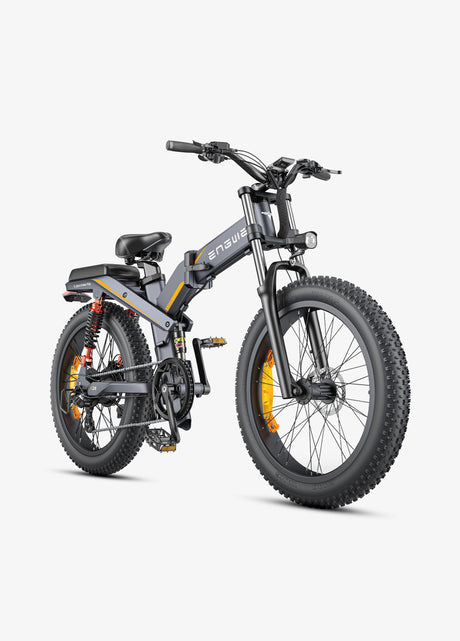 a grey engwe x24 fat tire ebike